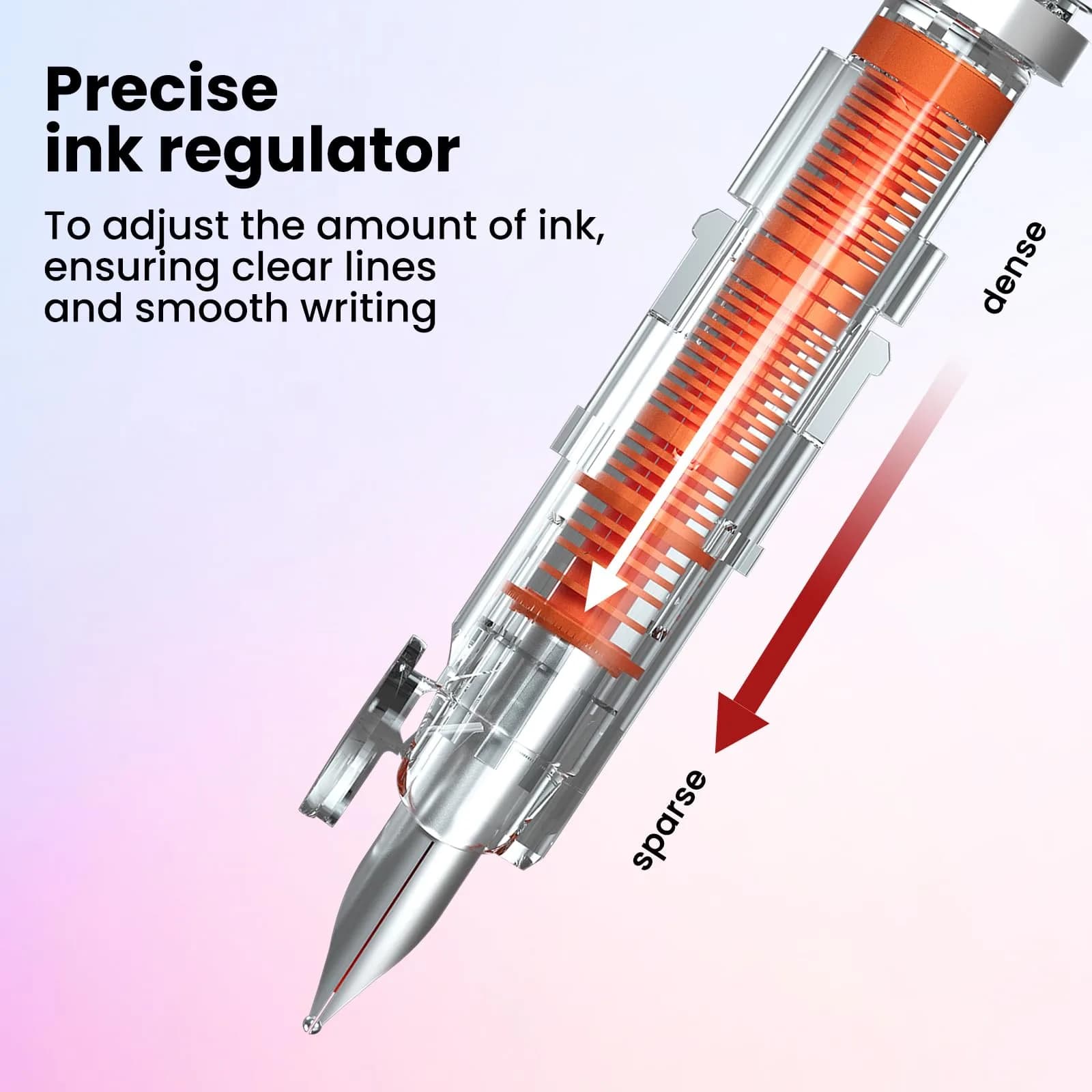 WRITECH Retractable Fountain Pen Fine Nib: Black Ink Set with 5 Cartridges | Smooth Writing for Calligraphy, Sketching, Journaling (Purple) - view 5