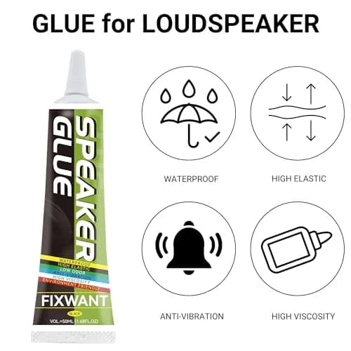 FIXWANT Loud Speaker Repair Glue 50ml (1.68 fl oz) 2-Pack | Strong Adhesive for Speaker Parts & More thumbnail 2