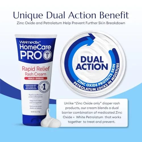 Welmedix Adult Diaper Rash Cream with Zinc Oxide, 4oz (Pack of 5) | Maximum Strength Skin Protectant for Sensitive Skin thumbnail 5