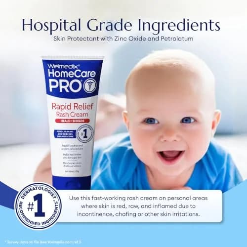Welmedix Adult Diaper Rash Cream with Zinc Oxide, 4oz (Pack of 5) | Maximum Strength Skin Protectant for Sensitive Skin thumbnail 6