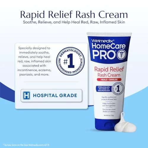 Welmedix Adult Diaper Rash Cream with Zinc Oxide, 4oz (Pack of 5) | Maximum Strength Skin Protectant for Sensitive Skin thumbnail 2