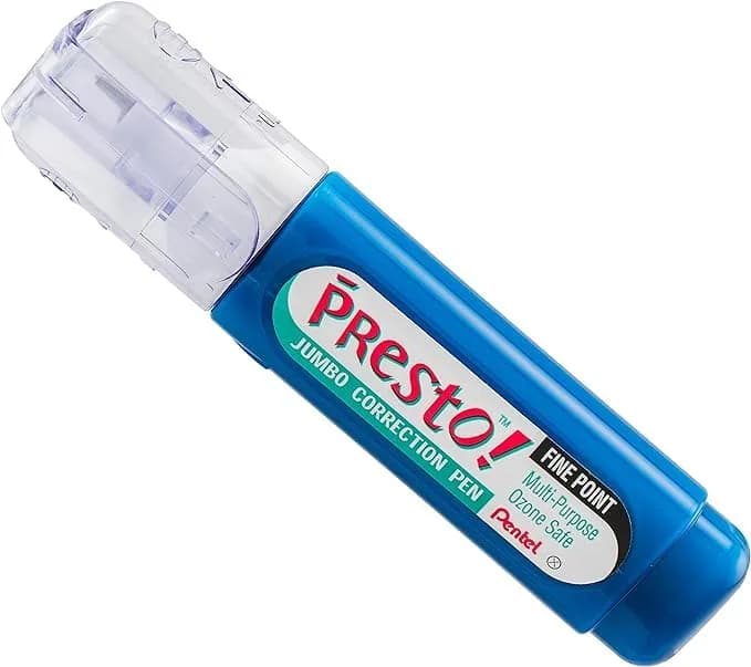 Pentel Presto! Jumbo Correction Pen 12ml (0.4 fl.oz.) 2-Pack | Fine Point Metal Tip for Smooth Ink Flow thumbnail 3