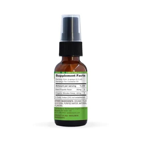 Wedderspoon Propolis & Manuka Honey Throat Spray, Chamomile & Mint, 1 Fl Oz | Natural Immune Support & Throat Relief thumbnail 2
