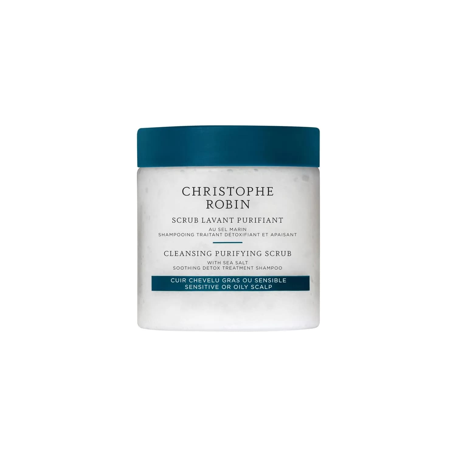 Christophe Robin Purifying Scalp Scrub with Sea Salt 2.5 fl oz | Detox & Purify for Sensitive & Oily Scalps