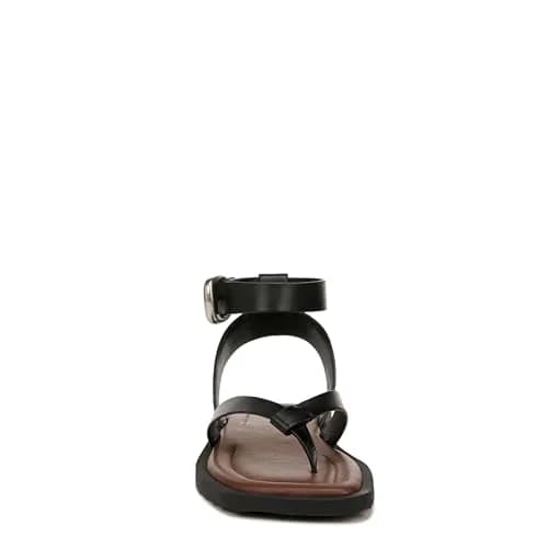 Vince Samuela Ankle Strap Sandals Black Leather 8.5 US | Flat Lug-Sole Casual Footwear thumbnail 2