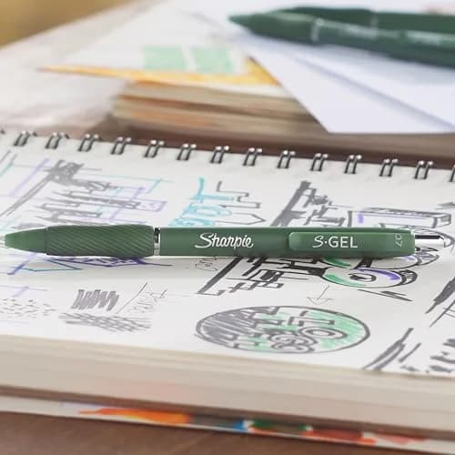 Sharpie S-Gel Gel Pens Medium Point 0.7mm Black Ink 4 Count | Smooth Writing Instrument for Office and Students thumbnail 5