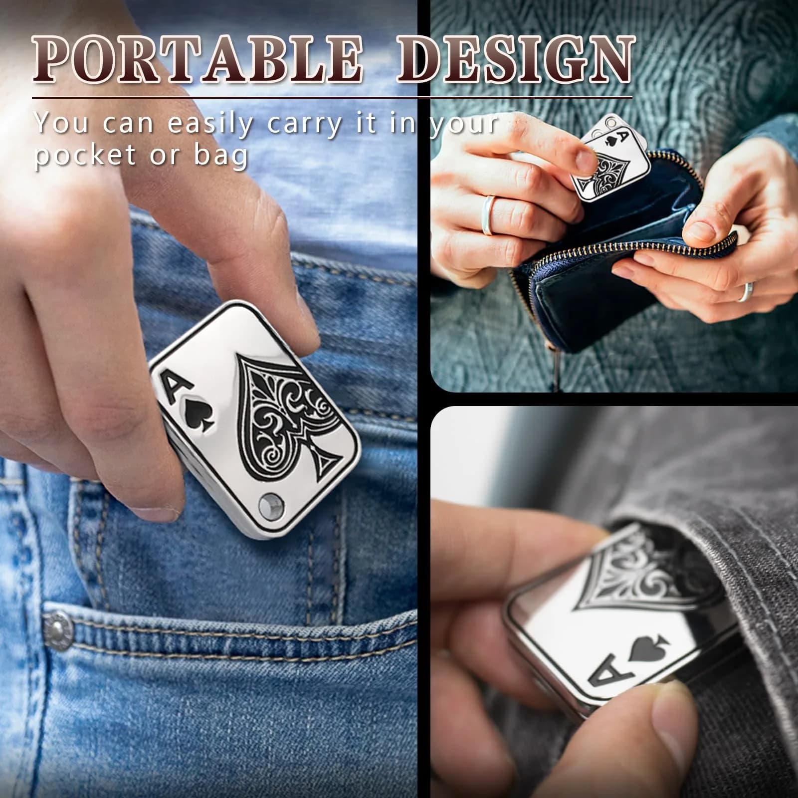 D.G.PLAYER Ace Poker Fidget Slider - Magnetic Stress Relief Toy | 70g (2.47 oz) - view 5