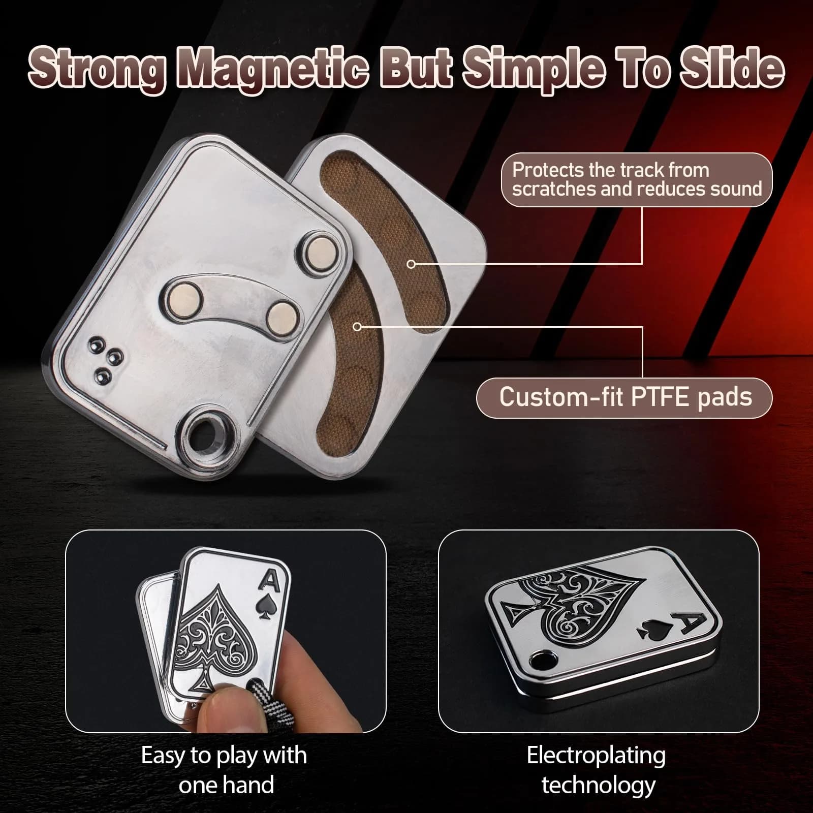 D.G.PLAYER Ace Poker Fidget Slider - Magnetic Stress Relief Toy | 70g (2.47 oz) - view 2
