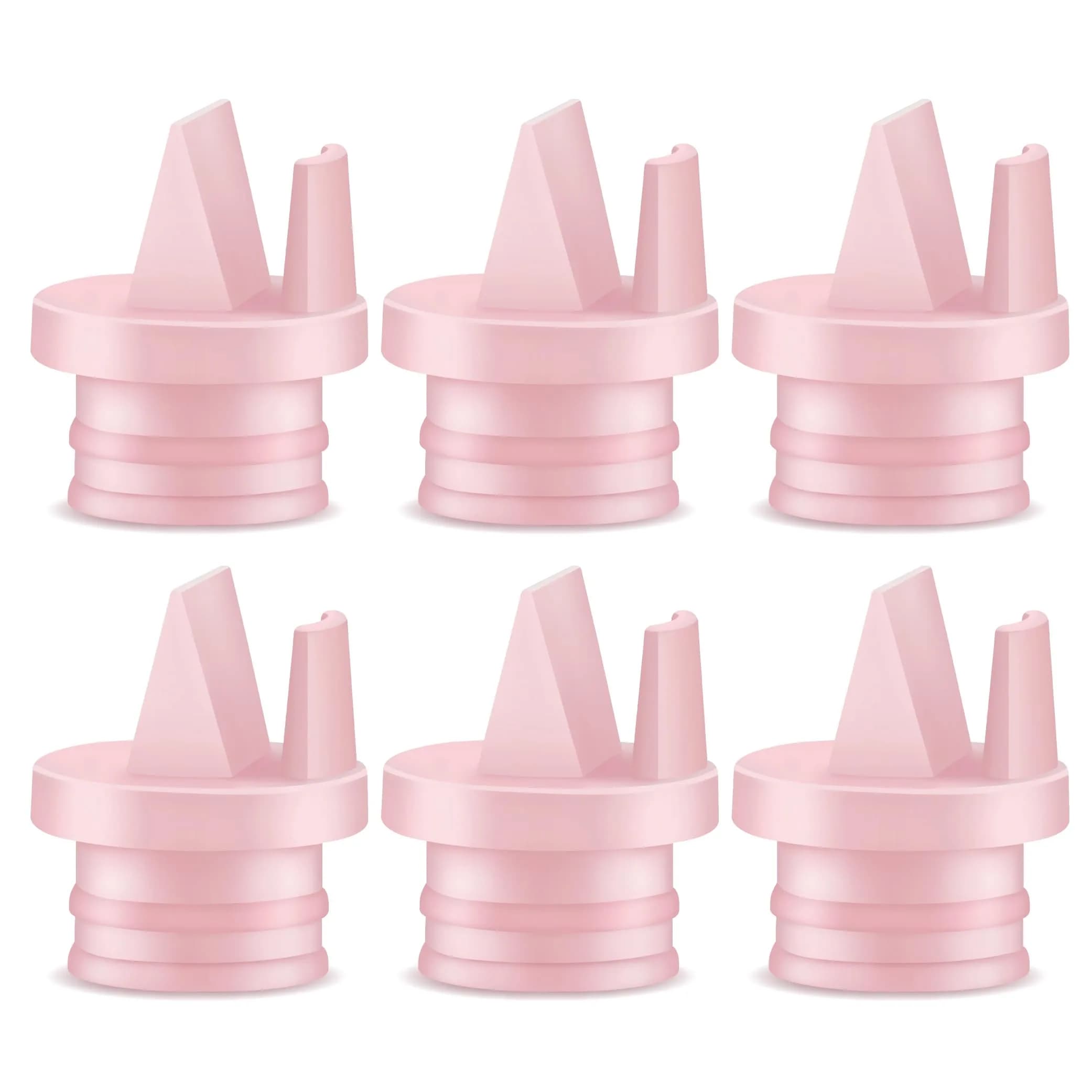 Maymom Duckbill Valve with Pull Tab 6 pc Pink | Compatible with Spectra S1, S2, Medela Pumps - main product image