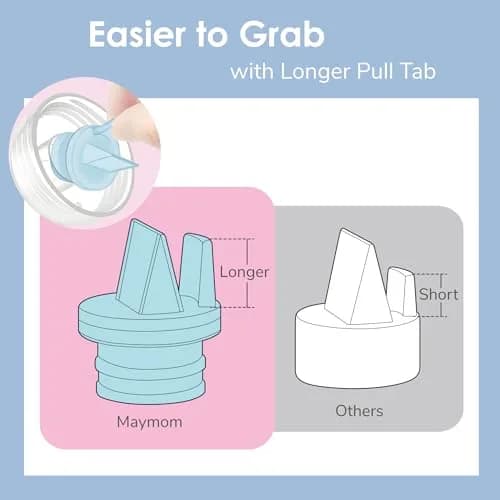 Maymom Duckbill Valves with Pull Tab for Spectra & Medela Pumps, 6 pc Blue | BPA-Free Silicone Replacement Parts thumbnail 3