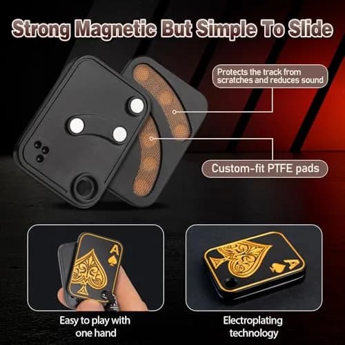 D.G.PLAYER Ace Poker Fidget Slider Black Gold 70g (2.47oz) | Magnetic Stress Relief Toy thumbnail 4