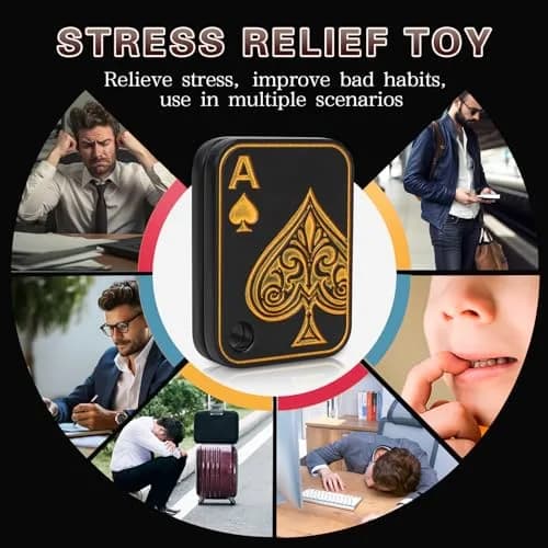 D.G.PLAYER Ace Poker Fidget Slider Black Gold 70g (2.47oz) | Magnetic Stress Relief Toy thumbnail 6