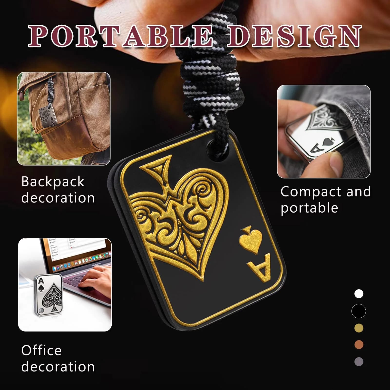 D.G.PLAYER Ace Poker Fidget Slider Black Gold 70g (2.47oz) | Magnetic Stress Relief Toy - view 2