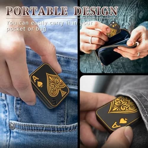 D.G.PLAYER Ace Poker Fidget Slider Black Gold 70g (2.47oz) | Magnetic Stress Relief Toy thumbnail 3