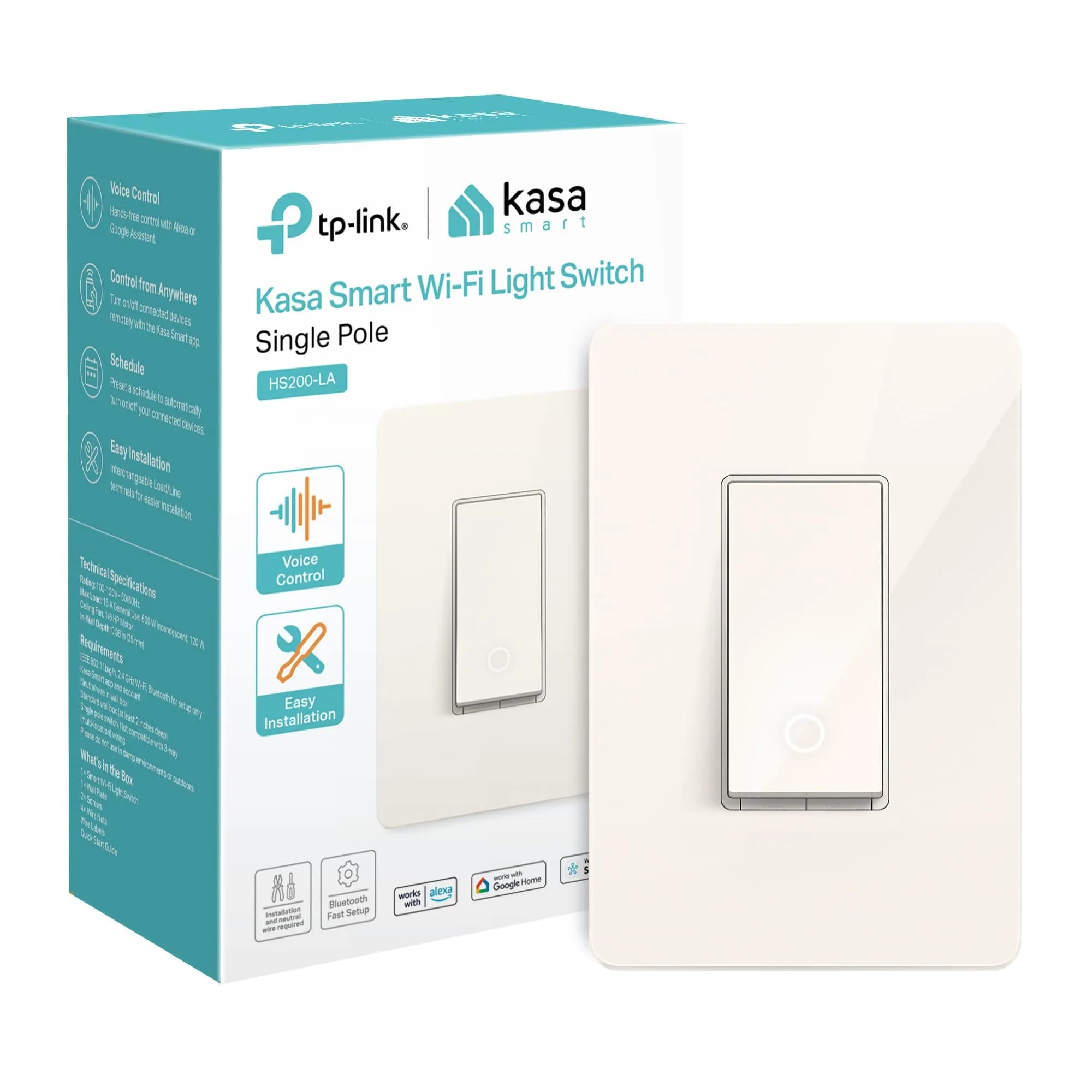 Kasa Smart Light Switch, Single Pole, Need Neutral Wire | Wi-Fi, Alexa & Google Compatible - main product image