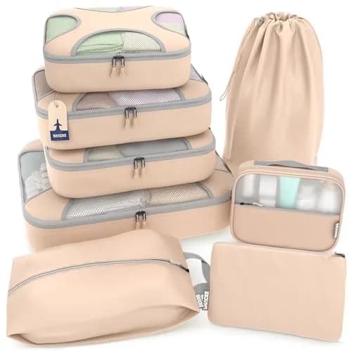 Shacke 8 Set Packing Cubes for Travel, Shoe & Toiletry Bags 21.8cm (8.58in) x 27.7cm (10.9in) x 9.4cm (3.7in) | Structured & Stackable Luggage Organizers thumbnail 1