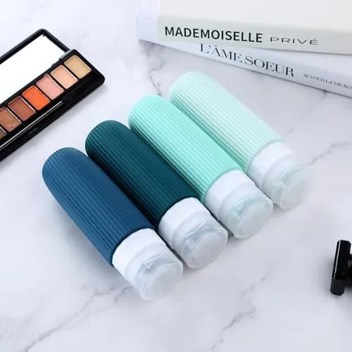 Mrsdry Travel Bottles 3oz | Leak Proof Silicone TSA Approved Set (4 Pack) with Clear Toiletry Bag thumbnail 5