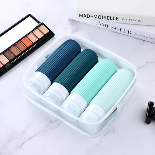 Mrsdry Travel Bottles 3oz | Leak Proof Silicone TSA Approved Set (4 Pack) with Clear Toiletry Bag thumbnail 7