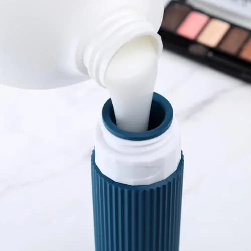 Mrsdry Travel Bottles 3oz | Leak Proof Silicone TSA Approved Set (4 Pack) with Clear Toiletry Bag thumbnail 3