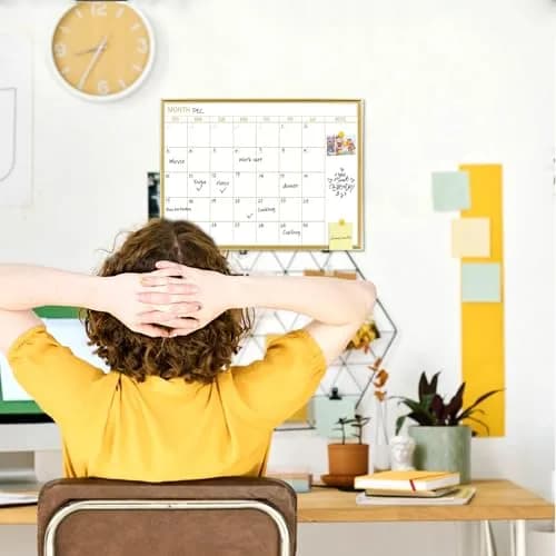 Marribol Golden Monthly Dry Erase Calendar Whiteboard 16"x12" | Magnetic Wall Planner thumbnail 7