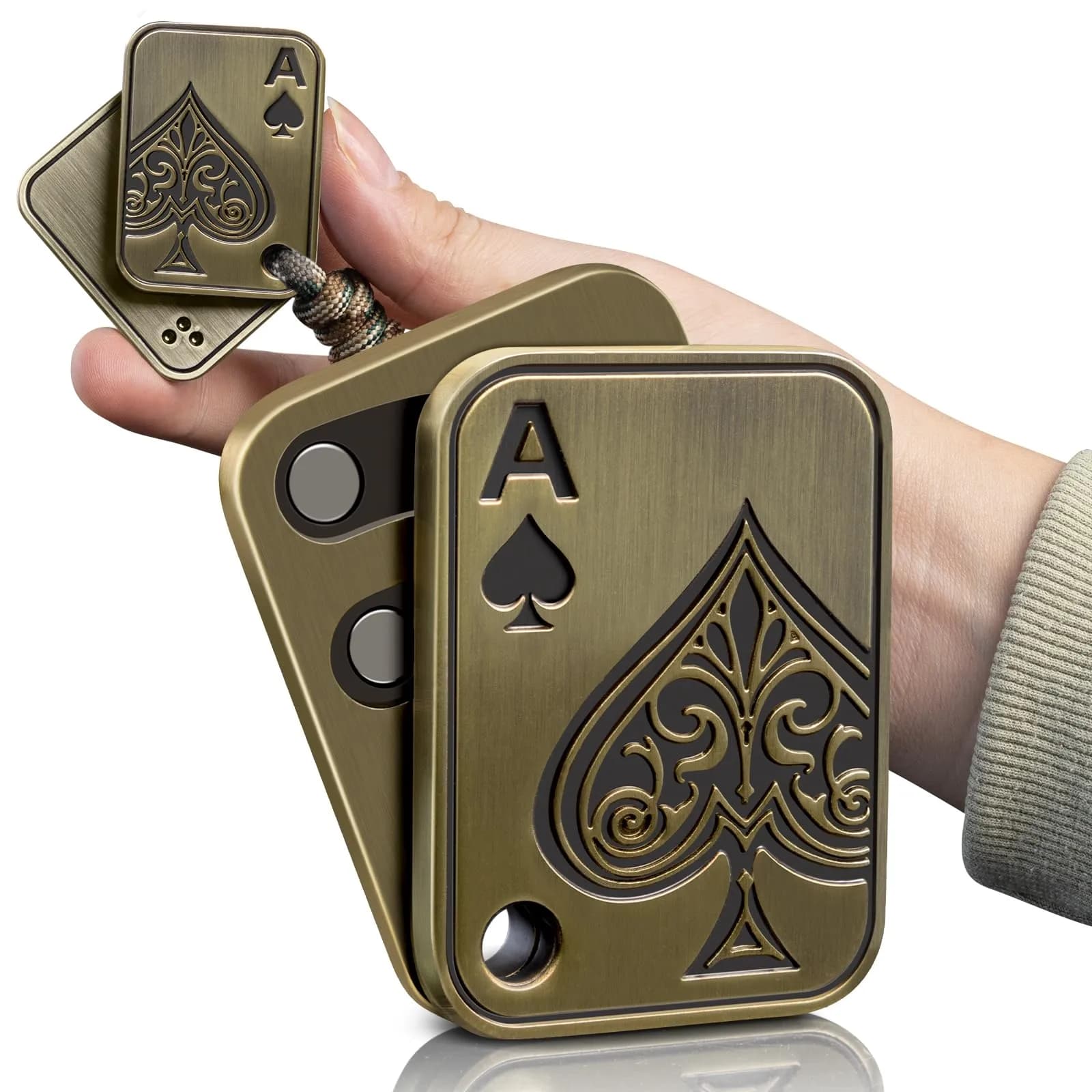 D.G.PLAYER Ace Poker Fidget Slider Gold | Magnetic Stress Relief Toy for Adults (70g / 2.47 oz) - main product image