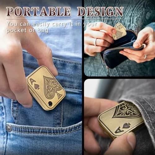 D.G.PLAYER Ace Poker Fidget Slider Gold | Magnetic Stress Relief Toy for Adults (70g / 2.47 oz) thumbnail 5