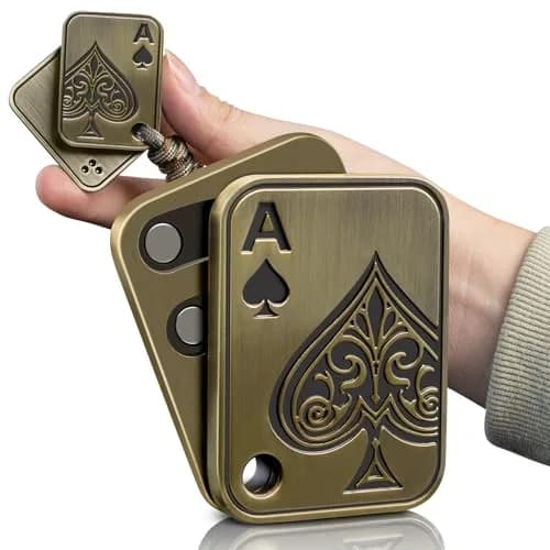 D.G.PLAYER Ace Poker Fidget Slider Gold | Magnetic Stress Relief Toy for Adults (70g / 2.47 oz) thumbnail 1