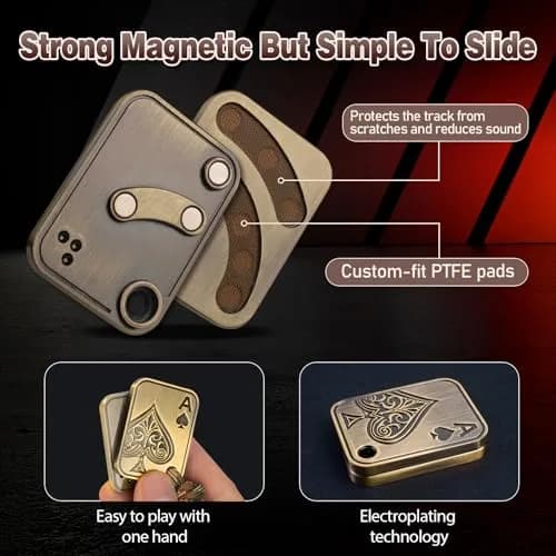 D.G.PLAYER Ace Poker Fidget Slider Gold | Magnetic Stress Relief Toy for Adults (70g / 2.47 oz) thumbnail 2