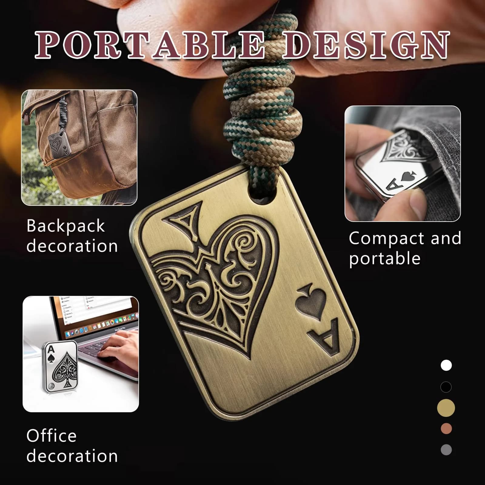 D.G.PLAYER Ace Poker Fidget Slider Gold | Magnetic Stress Relief Toy for Adults (70g / 2.47 oz) - view 4