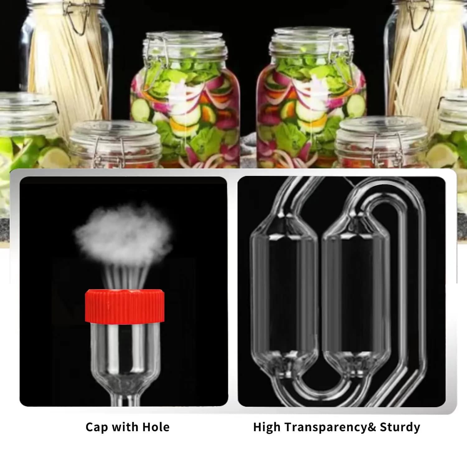 Zazolyne Transparent Brewing Airlock 2 Pack with Stoppers & Grommets | Twin Bubble Fermenting Kit - view 5
