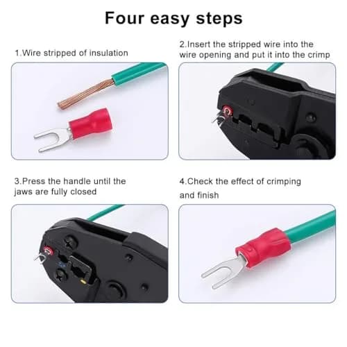 Baomain Red Fork Spade Insulated Terminal Connectors | 22-16 AWG (0.5-1.5mm²) | #8 Stud (4.3mm) | 500-Pack thumbnail 4