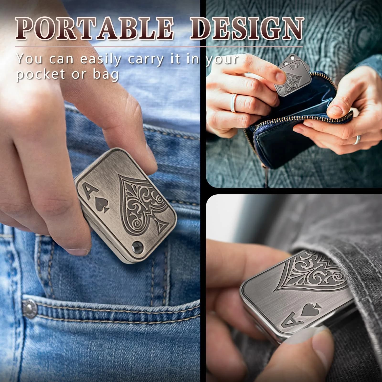D.G.PLAYER Ace Poker Magnetic Fidget Slider 70g (2.5oz) | Stress Relief Toy with PTFE Pads - view 5