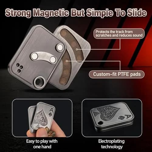 D.G.PLAYER Ace Poker Magnetic Fidget Slider 70g (2.5oz) | Stress Relief Toy with PTFE Pads thumbnail 2