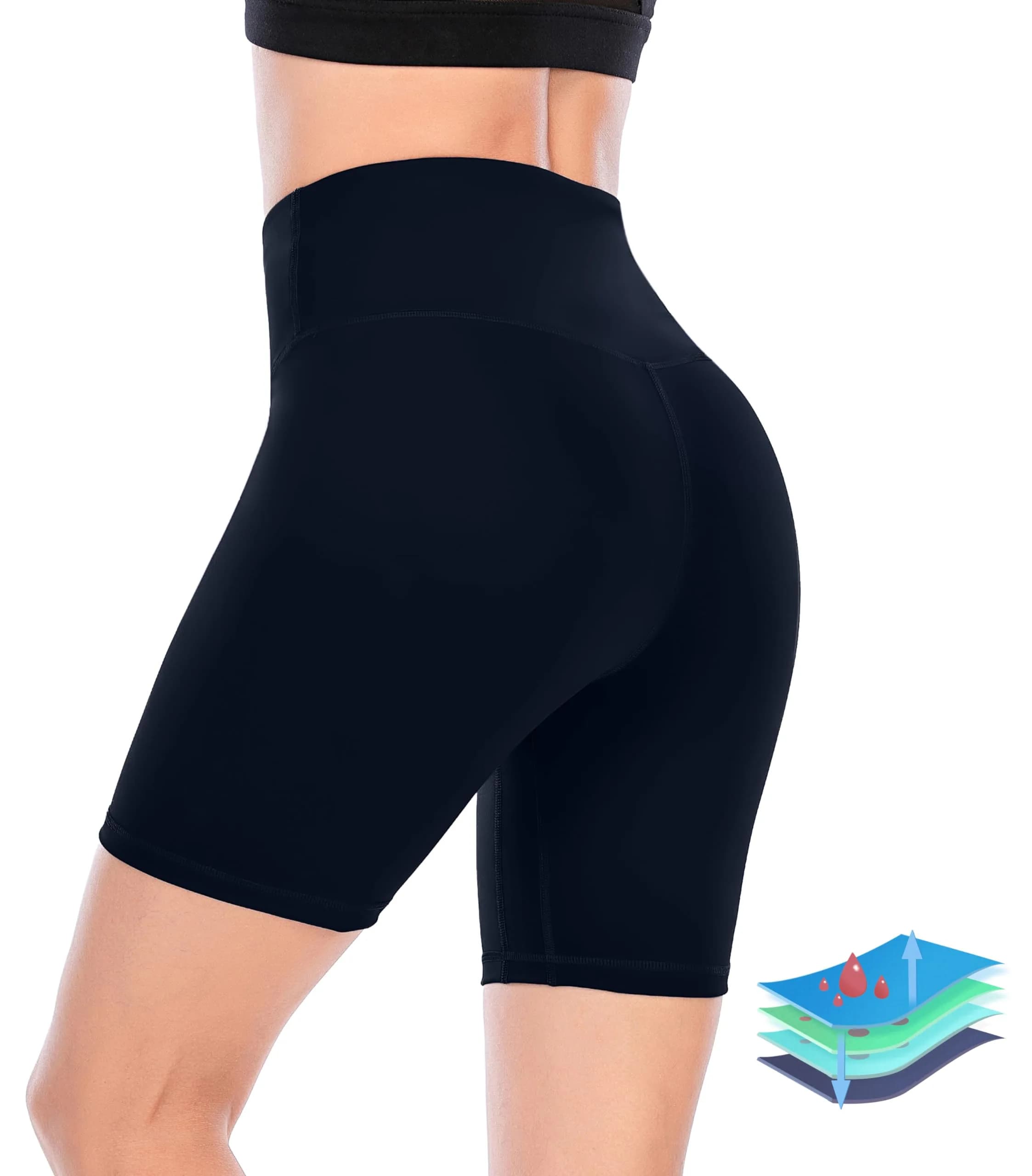 Leovqn Period Swimwear Boyshorts Blue Small | Leakproof UV 50+ for Indian Waters - main product image