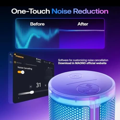 MAONO DGM20S USB Microphone for PC with Clear Voice & Noise Reduction | RGB Lighting & Noise Cancellation thumbnail 3
