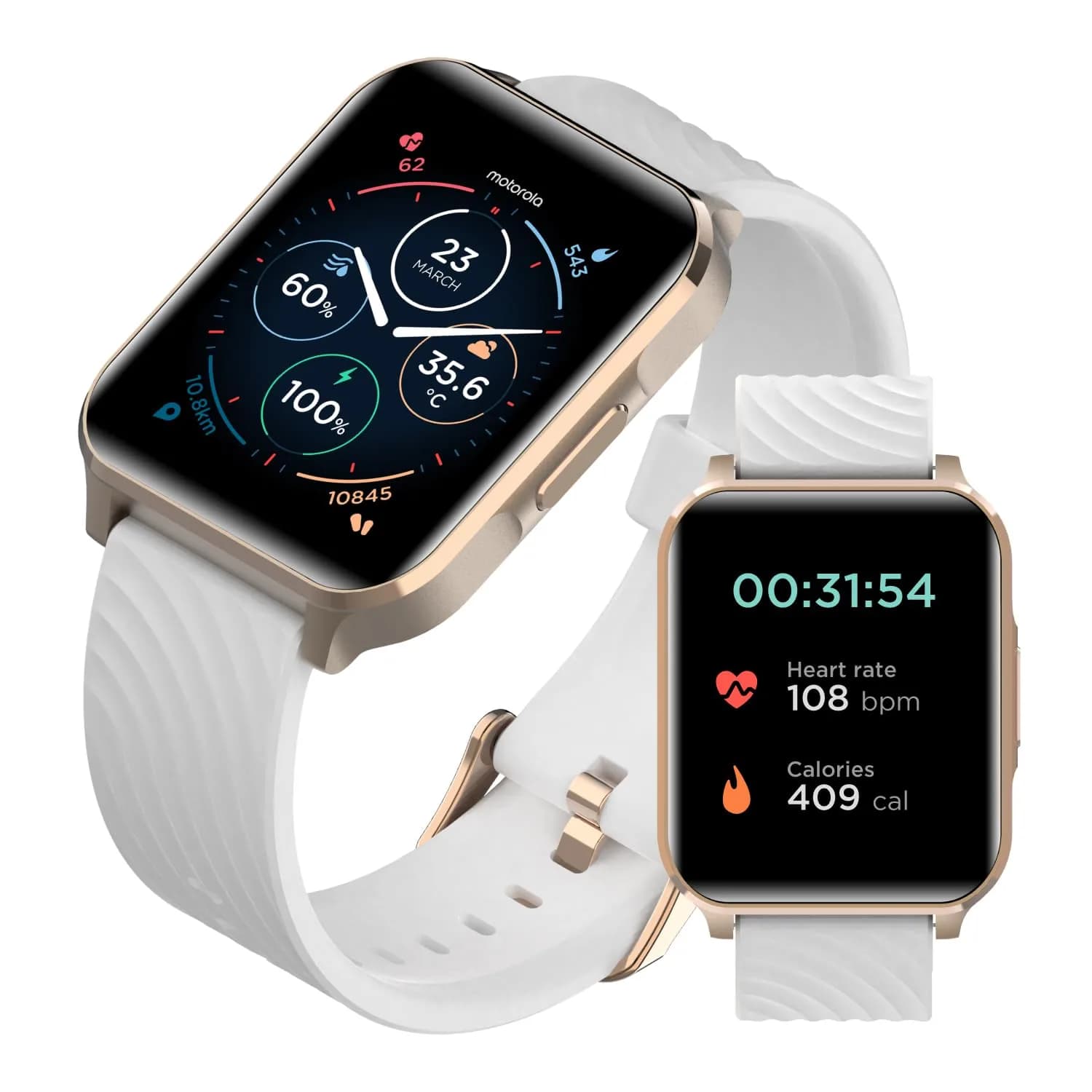 Motorola Moto Watch 70 - Health & Fitness Bluetooth Smartwatch 1.69" LCD Rose Gold | Advanced Health Features - main product image