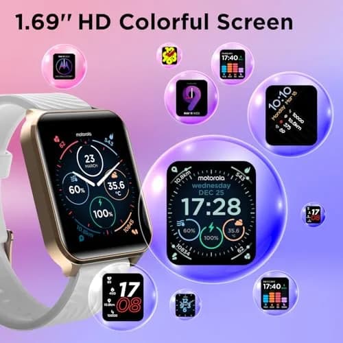 Motorola Moto Watch 70 - Health & Fitness Bluetooth Smartwatch 1.69" LCD Rose Gold | Advanced Health Features thumbnail 6