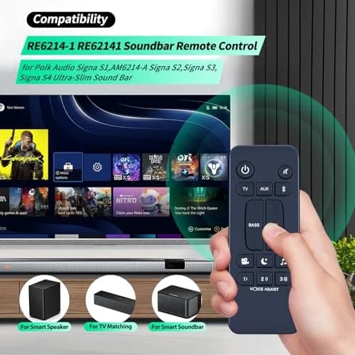 WDZP Universal Soundbar Remote Control for Polk Audio Signa S1 S2 S3 | No Programming, 180° Infrared, 12m Range thumbnail 2