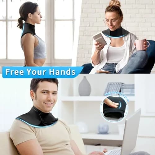 ZNÖCUETÖD Neck Ice Pack Wrap Reusable Gel Ice Packs for Cervical Injuries Pain Relief, Black thumbnail 5