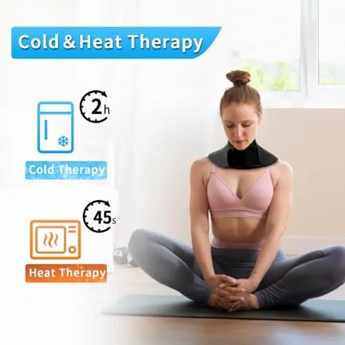 ZNÖCUETÖD Neck Ice Pack Wrap Reusable Gel Ice Packs for Cervical Injuries Pain Relief, Black thumbnail 6