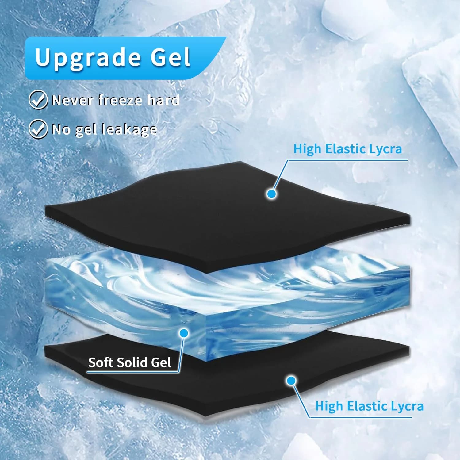 ZNÖCUETÖD Neck Ice Pack Wrap Reusable Gel Ice Packs for Cervical Injuries Pain Relief, Black - view 2