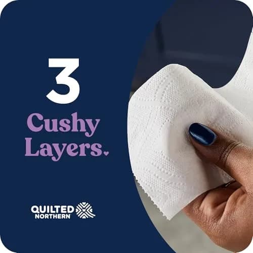 Quilted Northern Ultra Plush Toilet Paper, 8 Super Mega Rolls (3024 Sheets Total) | 3-Ply Softness, Lint-Free, USA Imported thumbnail 4