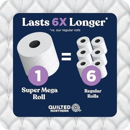 Quilted Northern Ultra Plush Toilet Paper, 8 Super Mega Rolls (3024 Sheets Total) | 3-Ply Softness, Lint-Free, USA Imported thumbnail 8