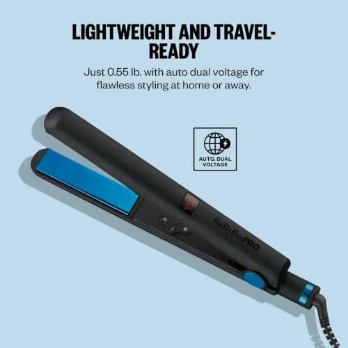 BaBylissPRO Digital Ionic 1 in. Titanium Flat Iron Hair Straightener | 450°F Heat, All-Directional Floating Plates, Dual Voltage thumbnail 6