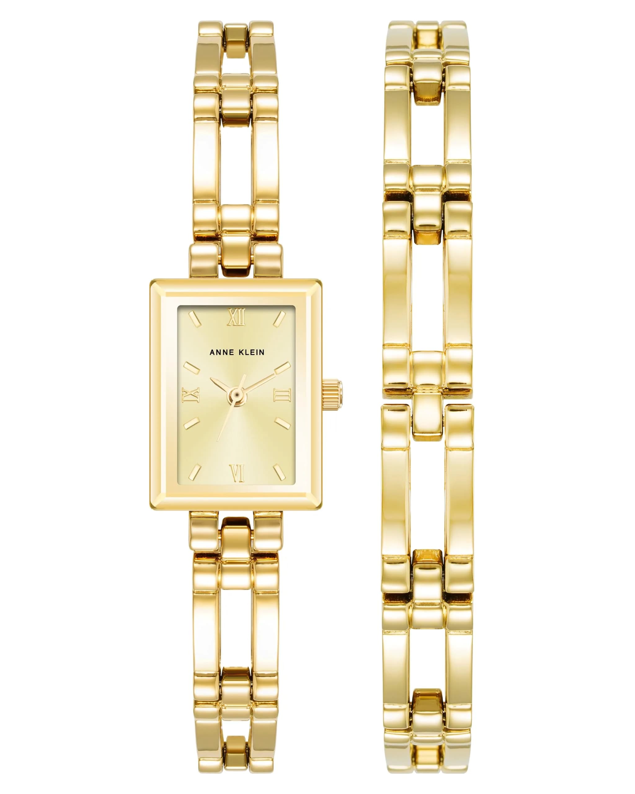 Anne Klein Women's Silver & Rose Gold Tone Bracelet Watch 16mm with Matching Bangle Set - main product image