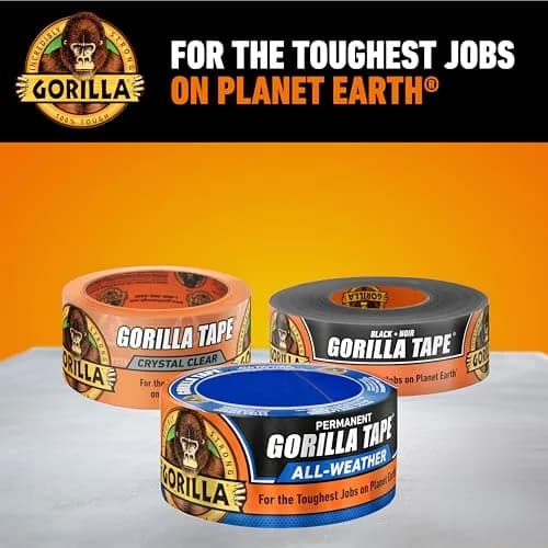 Gorilla All Weather Duct Tape, Black, 1.88" x 25 yd (25 Rolls) | UV & Temperature Resistant Waterproof Tape thumbnail 9