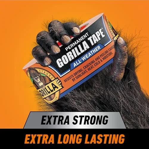 Gorilla All Weather Duct Tape, Black, 1.88" x 25 yd (25 Rolls) | UV & Temperature Resistant Waterproof Tape thumbnail 2