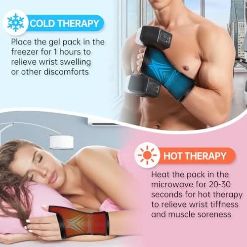 ZNÖCUETÖD Wrist Ice Pack Wrap with Thumb Support | Black, One Size thumbnail 6