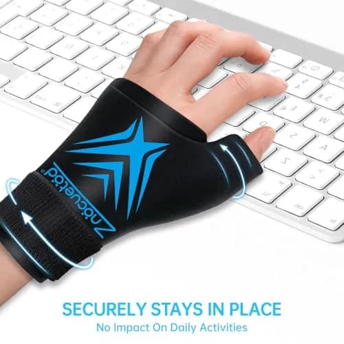 ZNÖCUETÖD Wrist Ice Pack Wrap with Thumb Support | Black, One Size thumbnail 7