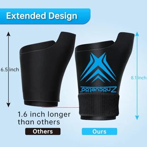 ZNÖCUETÖD Wrist Ice Pack Wrap with Thumb Support | Black, One Size thumbnail 3